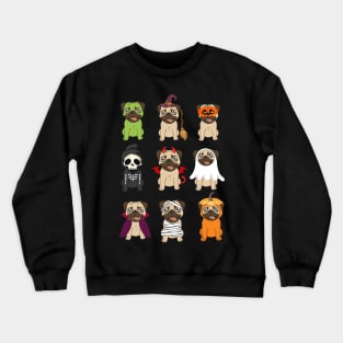 Pugs Halloween Funny Pugs Costume Crewneck Sweatshirt